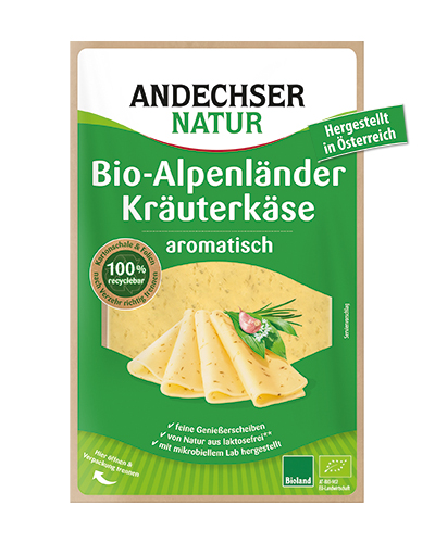 Bio-Alpenländer Kräuterkäse in Scheiben, mind. 50%Fett i.Tr. 150g