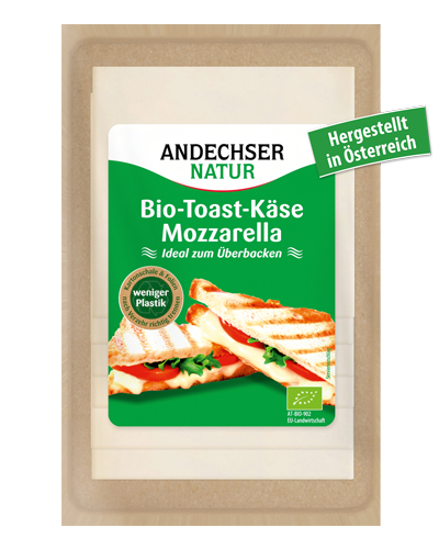 Bio-Toast-Käse Mozzarella 45 % Fett i. Tr., 150 g